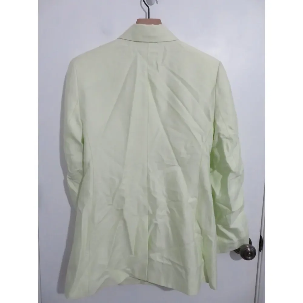 Banana Republic Sz 4 Light Green Hourglass Linen Blend Blazer Jacket Career